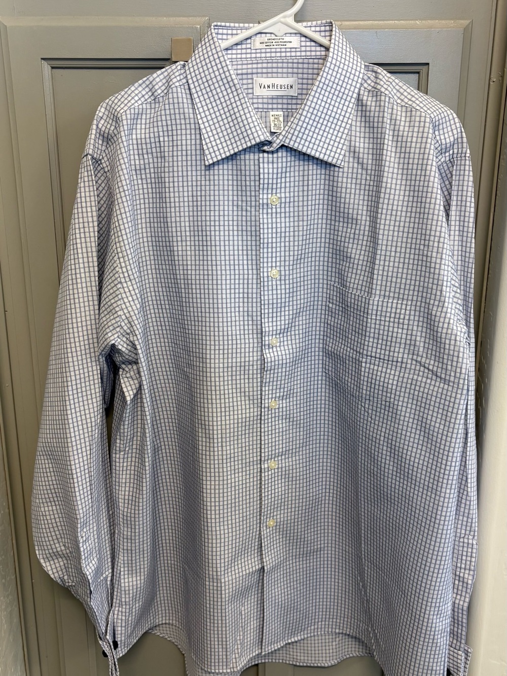 Van Heusen Light Blue Checkered Dress Shirt